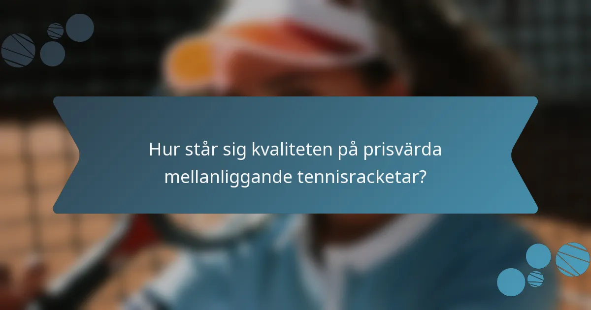 Hur står sig kvaliteten på prisvärda mellanliggande tennisracketar?