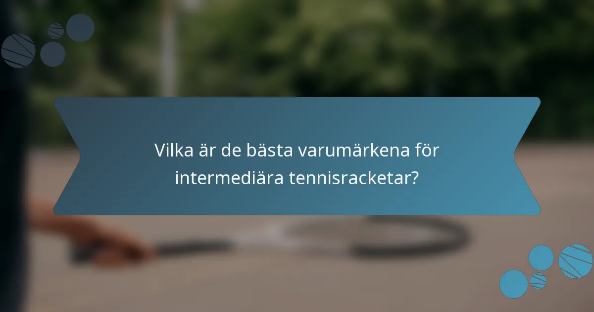 Vilka är de bästa varumärkena för intermediära tennisracketar?